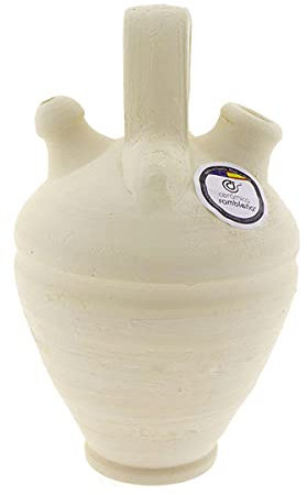 CERÁMICA RAMBLEÑA | Botijo de Barro Tradicional | Botijo Infantil Tradicional de La Rambla (Córdoba) | 100% Hecho a Mano | 0.4 litros | Eco