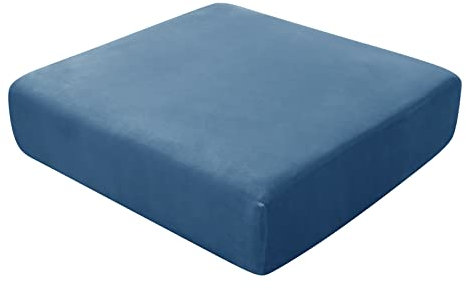 BXFUL Sofa-Sitzkissenbezüge, Sofakissen-Bezüge Stretch-Samt, Couchkissen-Bezüge Ersatz für individuelle Kissen mit elastischem Stoff (Großer 2-Sitzer,Blau)