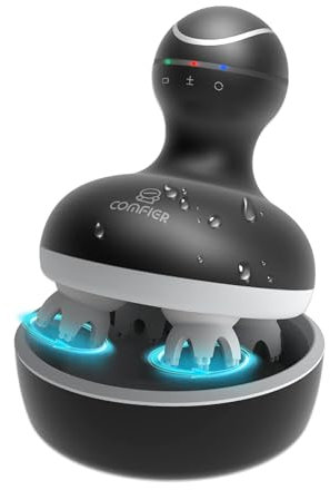 Comfier Massaggiatore Testa Ricaricabile - Massaggiatore Cuoio Capelluto Elettrico Impermeabile 4 Modalità 4 Testine 84 Nodi di Massaggio, regali per donne/mamme/mogli