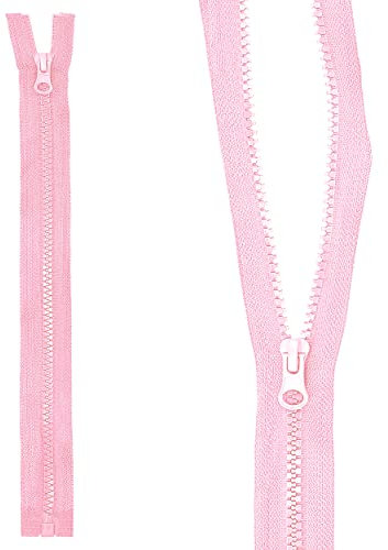 mumbi Reißverschluss teilbar 5mm 30cm Rosa Kunststoff Reißverschlüsse mit Zipper grobe Zähne