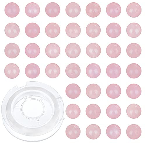 6mm 200pcs Natural Rose Quartz Gemstone Round Loose Beads for Jewelry Making with Crystal Stretch Cord