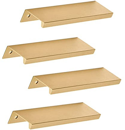 KGUDYS 4 Piece Set of Invisible Handles, Aluminum Alloy Door Handle, Cabinet Handles, Gold Furniture Handle, Hidden Finger Handle For Home Kitchen Door Drawer Cabinet,500mm/19.7in