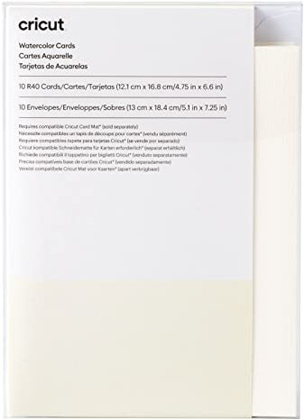 Cricut Aquarellkarten R40 10er Pack, 12,1 cm x 16,8 cm, 10 Stk. Elfenbein, zur Verwendung mit Cricut Kartenschneidematte und Cricut Aquarellstiften 2009985 Off-white