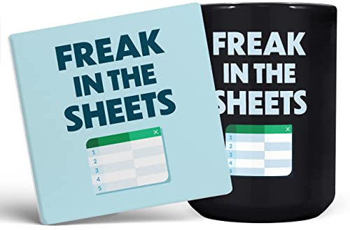 Mug Monster Freak in The Sheets ExcelTasse, lustiges TabellenGeschenk für Buchhalter – KeramikKaffeetasse, Geschenk für Männer oder Frauen, extra große und riesige Tasse erhältlich, 425 ml