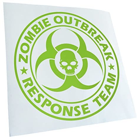 Kiwistar - Autoaufkleber - Grün - 50x50cm Zombie Outbreak Skull - Heckscheibe Auto Aufkleber wetterfest für Kfz LKW Mofa Truck - Sticker außen selbstklebend Tuning Zubehör für Fenster Fahrzeug Scheibe