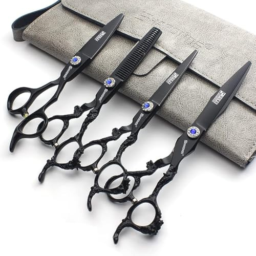 Barber Professional 6/7/7.5/8/9-inch high-end JP440c Barber Scissors Set Hair Scissors Set (6-inch-4pc-B)