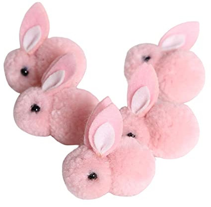 Colcolo 5 Stücke Osterhasen Kuscheltiere Hängende Anhänger Puppen Ornament Spielzeug Plüsch Mini Häschen zum Basteln von Geburtstagsgeschenken Dekorieren DIY, ROSA