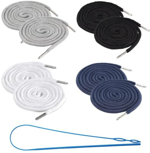 EODKSE Drawstring, 8 pcs Cordons de Rechange de Serrage, Cordons de Rechange Universels, Cordelières pour couture avec 1 enfileur pour pantalons, Cordon de Remplacement pour Pantalons Sweats à Capuche