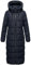 MARIKOO Damen Wintermantel warmer Steppmantel lang mit abnehmbarer Kapuze Nadeshikoo XVI Navy Gr. XS