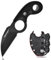 TONIFE Crescent Couteau de Cou Couteau d'extérieur Lame Fixe en Acier 8Cr14MoV avec étui Lanyard et Clip Couteau Full Tang Couteau de Survie (Noir+Noir Titane)