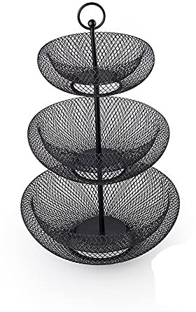 GaRcan Frutero Bandeja de Tres Niveles Bandeja de Frutas Hogar Sala de Estar Té Bandeja de Frutas de múltiples Capas Cesta de Frutas Multifuncional de Moda Fruteros (Color: B)