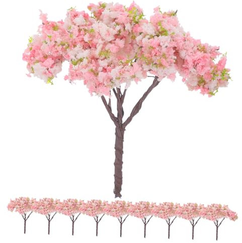 Artibetter 10st -Baum-Modell Kirschblütenrebe Künstliche Kirschblütenbäume Künstlicher Kirschbaum Architektur-bäume-Modell Landschaft Landschaftsbaum Requisiten Miniatur Plastik