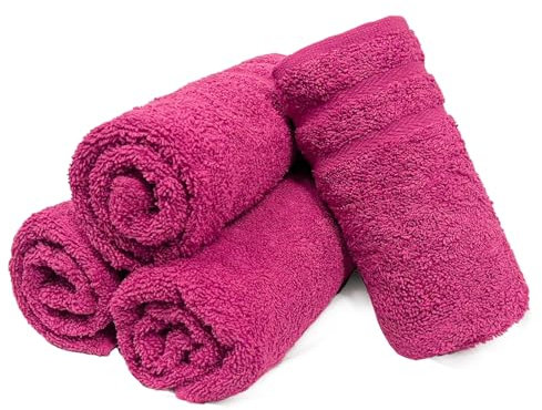 MINGCASA Set asciugamani, telo da bagno, asciugamano per lavabo, asciugamano Videl, asciugamano economico, 100% cotone, 500 g/m… (50_x_100_cm, Fucsia)
