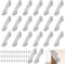 Skibetfo 20pcs Universal Stainless Steel Furniture Corner Connector Brackets with 70 Screws Metal Angle Brackets Trapeziform Angle Fastener Corner Brace for Wood Pergola Table Shelf Cabinet Chair