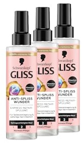 Gliss Spülung Anti-Spliss Wunder (3x 200 ml), Haarspülung repariert geschädigte Haarfasern, für langanhaltende Splissversiegelung, mit Hitzeschutz bis zu 230 °C