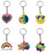 Syrvnto 36 Pezzi Portachiavi Arcobaleno Emoji Portachiavi Bambini Gadget Silicone Portachiavi per Regalini Festa Compleanno Bambini,Portachiavi Decorativo de Zaino,Regalini per Alunni