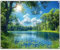 ZTHMOE Stoff 3 x 2,4 m See, natürliche Landschaft, Hintergrund, Fluss, Wald, Baum, blauer Himmel, Hintergrund, Picknick, Camping, Wandern, Frühling, Outdoor, Party-Dekorationen, Fotoshooting, Banner,