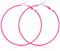 Große Neon Ohrringe Damen 6cm Vintage Creolen 80er 90er Jahre Runde Metall Hoop Earrings für Party, Halloween, Weihnachten, Mottoparty, Kostümparty (Rosa)