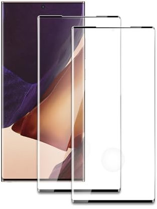 2 Piezas Vidrio Templado Protector Pantalla para Samsung Galaxy Note 20 Ultra, 3D Cobertura Completa Templado, Ultra HD, Sin Burbujas, Anti Arañazos, Fácil Instalación