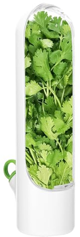 Namvo Herb Storage Container, Vegetable Storage, Long Term Fresh Keeping, Fresh Herb Storage for Refrigerator, Keeps Fresh Coriander/Mint/Parsley Fresh
