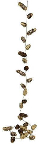 Künstliche Weihnachtsgirlande mit Zapfen 180cm Weihnachtsdeko Girlande Ranke Kette Weihnachtsdeko Deko für Weihnachten Künstliche Ranke Zapfengirlande Hänger Adventsdeko Adventskranz Zubehör, Gold