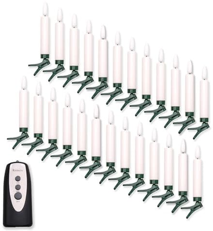 Gartenpirat 25er kabellose LED-Kerzen warmweiß Christbaumkerzen mit Fernbedienung Timer-Funktion Weihnachtsbaumkerzen