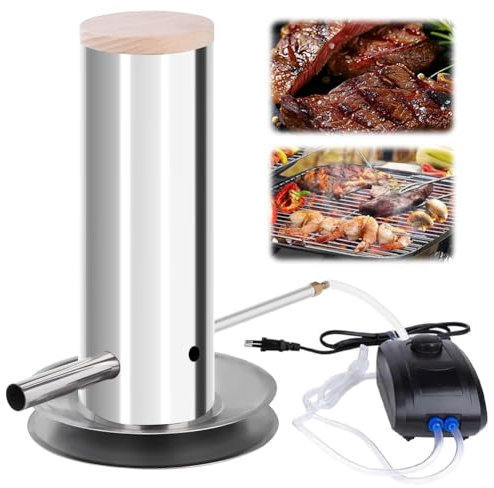 Kaltrauchgenerator aus Edelstahl, Tragbares Räucherofen Elektrisch Zum Räuchern von Lebensmitteln und Fleisch, Raucherzeuger für Räucheröfen Smoker, Rauchgenerator zum Kalträuchern, BBQ Rauch-Erzeuger
