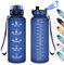 Gourde Sport 1.5L, Bouteille Reutilisable, Gourde avec Marqueur de Temps, Bouteille avec Filtre, Bouteille d'eau Étanche, sans BPA, pour Gym, Bureau, l'école, Fitness, Randonnée, Yoga, Camping