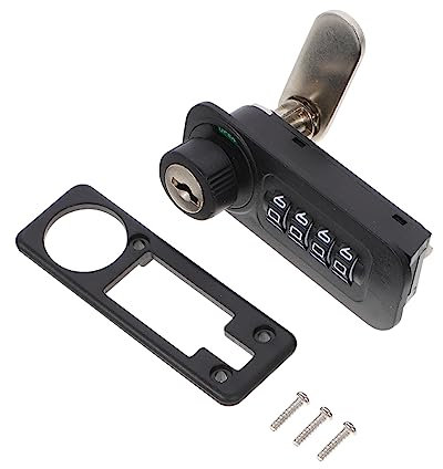 Mikikit Mechanical Combination Lock 4-Digit Code Locker Lock Key Dual-Open Deadbolt for Wooden Cabinets Left-Handed
