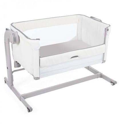 Giovanni Dolcinotti Set mit 2 Spannbettlaken Baby Next2Me | Passend für das Chicco Next2Me System | Weiß/Grau | 50 x 83 cm | Made in Italy