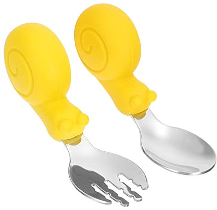 Warmhm 1Satz Fütterungswerkzeuge Kurzgriff Löffel Und Fütterungs Für Essgeschirr Für Füttern Von Kleinkindern Wunderschönes Design Schnecken