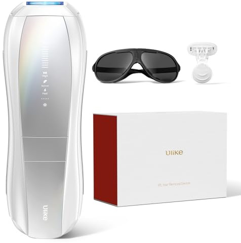 IPL Hair Removal Device, Ulike Air 10, 15℃ Patented Sapphire Ice Cooling, Dual Lights for Double Efficiency, Skin Sensor & SHR Mode* for Painless Experience, IPL Hair Remover from Home, Silver