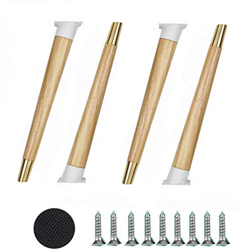 GXLSMSH Lot de 4 Pieds de Meubles en Bois de 60 cm pour Table Basse, Chaise, canapé, Pieds de Remplacement Couleur Bois