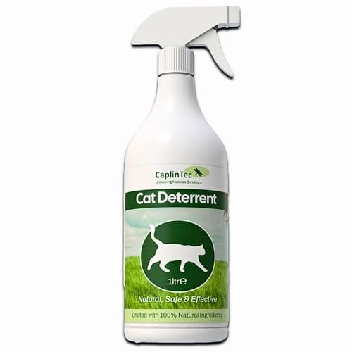 CaplinTec Cat Repellent Spray – Stop Cats Pooping in Garden, Scratching Furniture, Lawns, or Plants | Natural & Pet-Safe, Non-Toxic Barrier for Indoor & Outdoor Use | Eco-Friendly Formula – 1L