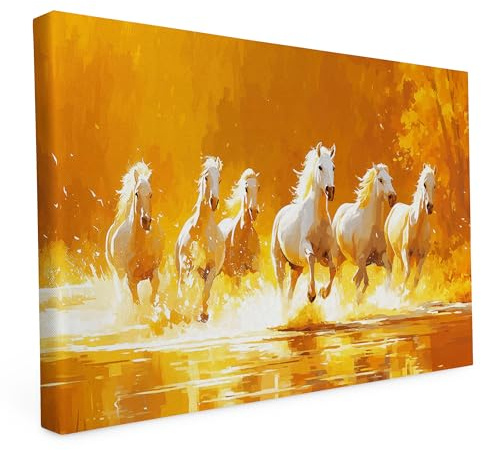 Wandbild Keilrahmen 80x120cm - Pferde des Friedens - 2cm Holzrahmen | Wandbild auf Künstlerleinwand, 80x120cm, Motiv Pferde des Friedens, 280g Canvas, 2cm Holzrahmen, matter Kunstdruck