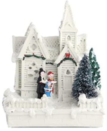 Osmond Christmas Scene Village Town Winter Snow Village LED Light Decoration Gift Holiday Desktop Decoration A