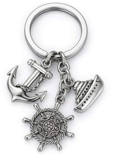 Porte-Clés Nautique, Porte-Clef Océan de Sac pour Femmes et Hommes | Cadeaux de Porte-Clé Cool avec Voilier Ancre et Gouvernail pour Amateurs de la Mer Filles Famille Collègues