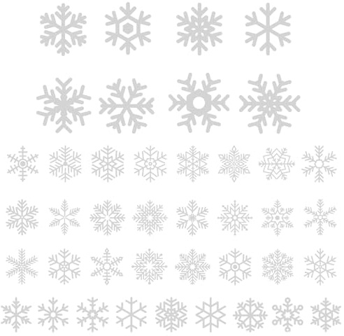 190 Stück Weihnachts-Fensteraufkleber Schneeflocken, wiederverwendbare statische Weihnachts-Fenster-Schneeflocken-Aufkleber, abnehmbare fSchneeflocken,Zuhause,Weihnachtsdekorationen (6 Blatt)