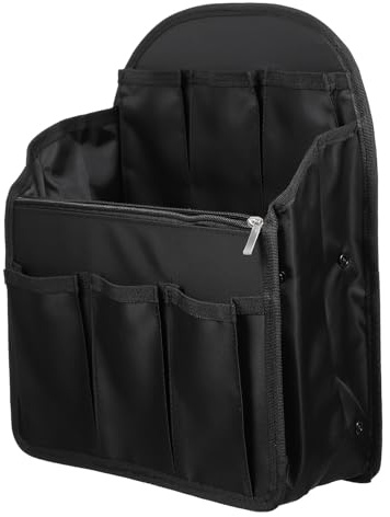 TOGEVAL Rucksack Organizer 13,4 Zoll Innenfutter aus Nylon mit Reißverschlusstaschen Multifunktionstasche zur Aufbewahrung von Kosmetikartikeln und Karten für Damen und Herren
