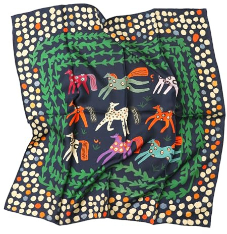 Prettystern carrée Foulard en soie 100% pour femmes et hommes motif Paisley foulard en soie d'été