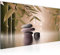 Runa Art Wandbild Feng Shui Steine 1 Teilig 100 x 40 cm Modern Bild auf Vlies Leinwand Zen Wohnzimmer Schlafzimmer Beige Braun 501912b