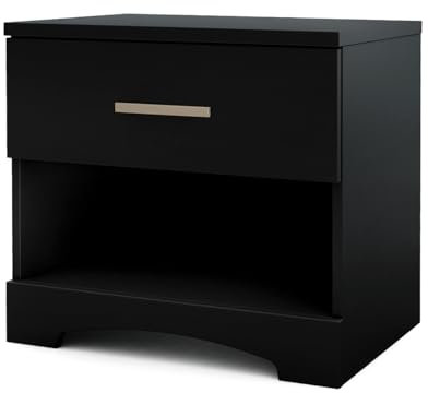 South Shore Gramercy 1-Drawer Nightstand Nicht zutreffend, laminierte Spanplatte, Pure Black
