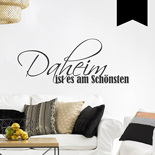 WANDKINGS Wandtattoo - Daheim ist es am Schönsten - 50 x 20 cm - Schwarz - Wähle aus 5 Größen & 35 Farben