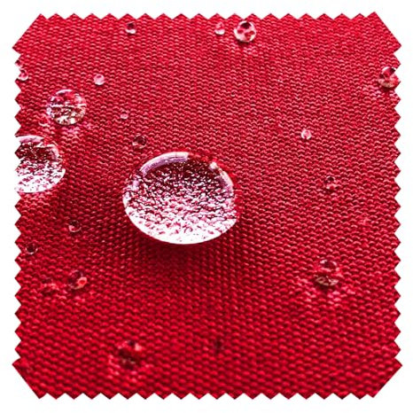 novely® ARAGON WATERPROOF UV+ - Premium Outdoor-Stoff - Lichtechter Möbelstoff - Polsterstoff in Baumwoll-Optik - Markisenstoff - Pflegeleichte Meterware 1lfm (23 Rot)