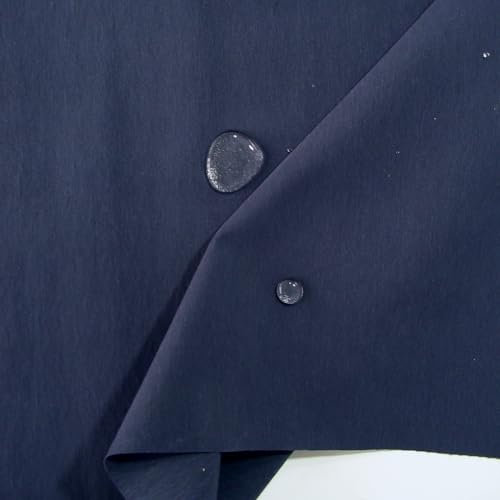 TOLKO Outdoor-Stoff Wasserdicht | atmungsaktive Baumwollstoff Meterware beschichtet für Regenjacke Hose Plane Regenschutz | Stoffe zum Nähen Meterware | pflegeleicht, weich flexibel (Schwarz Blau)