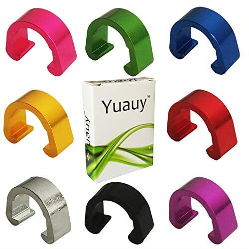 Yuauy C-Clips Clamps Aluminum Alloy Metal U-Clips Buckle MTB BMX Mountain Bike Bicycles Brake Cable derailleur Shifter Cable Guides Gear Cable Housing Hose 7 Colors 2 PCs in Each Color