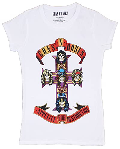 Guns N Roses Women's GNRTSP01LW04 T-Shirt, White, XL