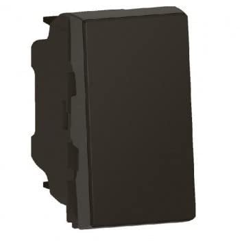 Legrand 079130L Mosaic Poussoir Inverseur, Easy-Led, 6A, 250V, 1 Module, Noir Mat