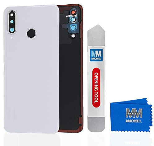 MMOBIEL Back Cover Battery Door Kompatibel mit Huawei P30 Lite 6.1 Zoll 2019-48MP - Back Cover und Kamera Objektiv Ersatz (Weiß/Grau)