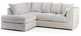 CHICAGO JUMBO CORD CORNER SOFA 5 COLOURS - LEFT/RIGHT HAND (Cream Jumbo Cord, Left Hand Corner Sofa)